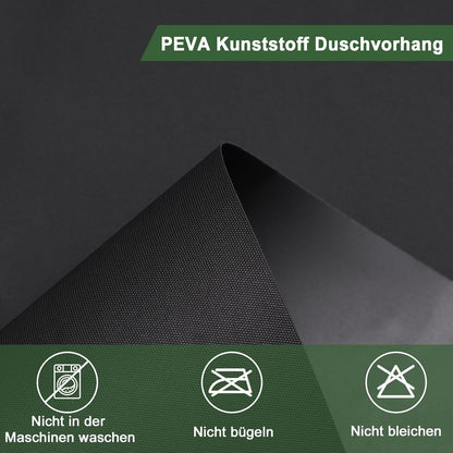 Duschvorhang Schwarz 120x200 Wasserdicht Antischimmel mit 8