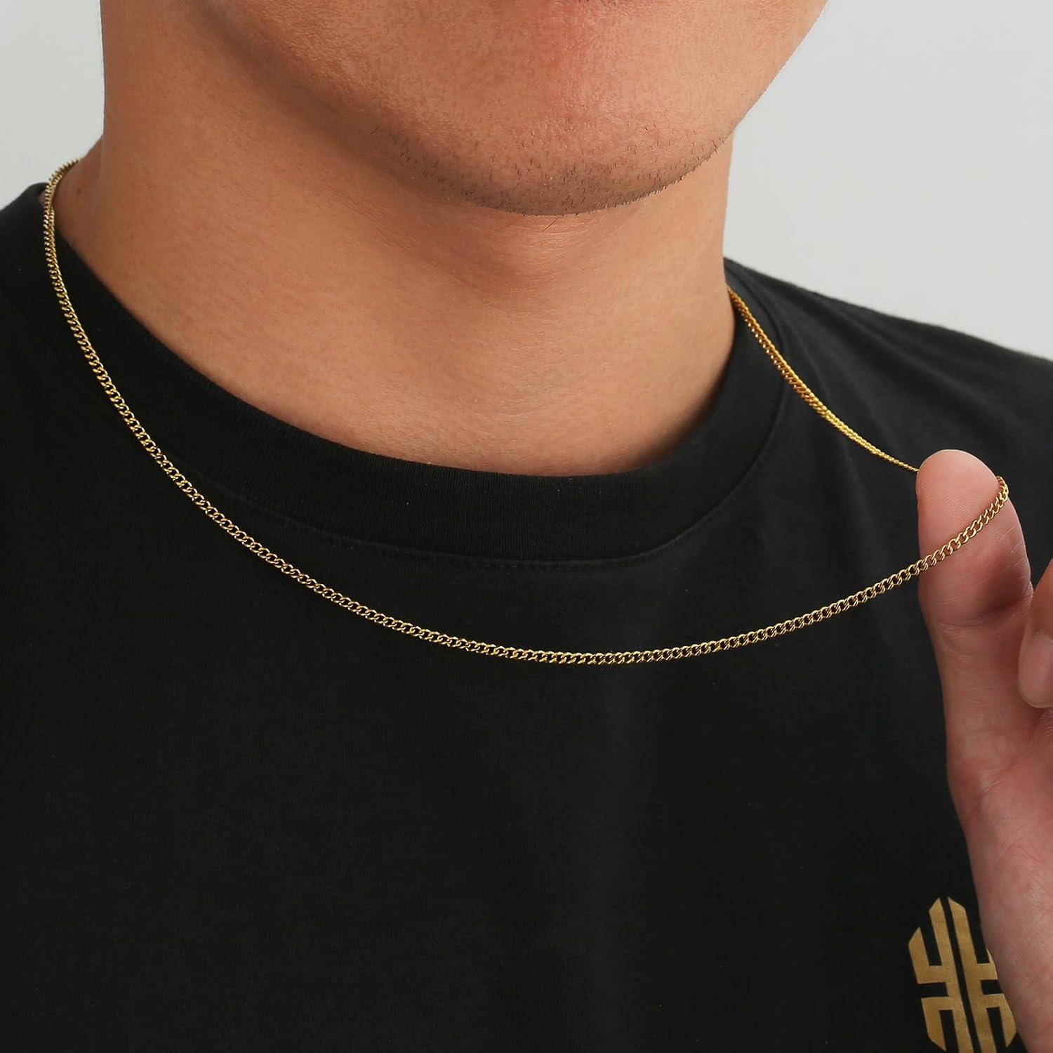2mm Kubanische Panzerkette Diamantschliff 14K Gold Vergoldet 55cm