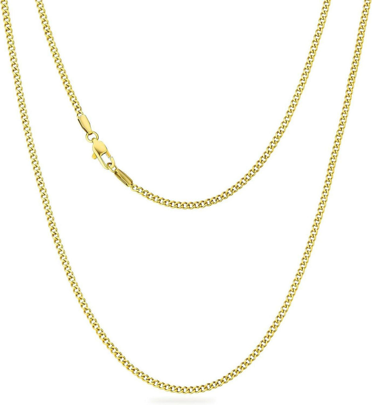 Diamantschliff Panzerkette 14K Gold Cuban Link Chain 2mm Goldkette