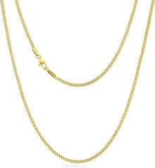 Diamantschliff Panzerkette 14K Gold Cuban Link Chain 2mm Goldkette