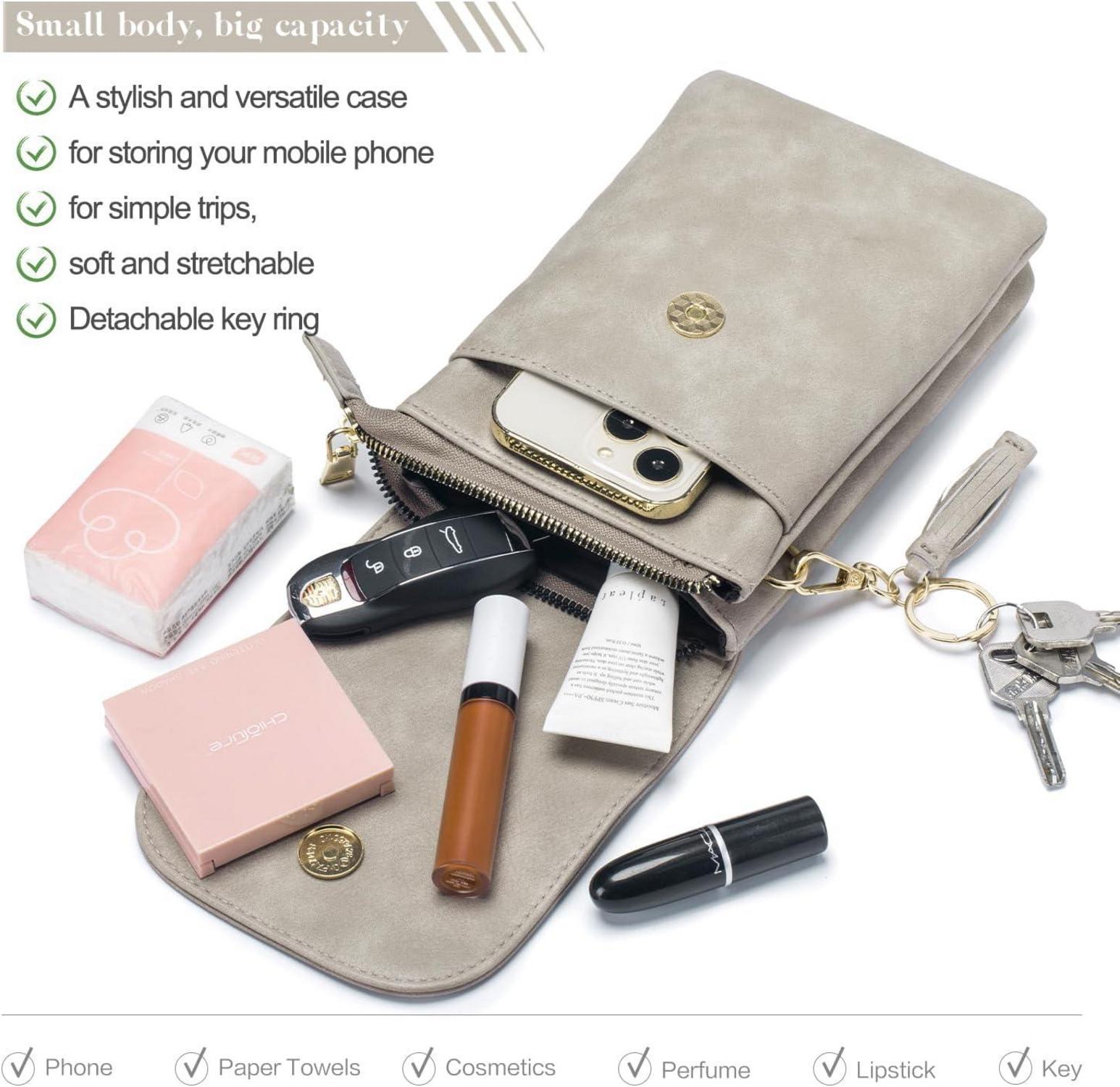 Handy Umhängetasche Damen, Geldbörse Umhängen, PU Leder