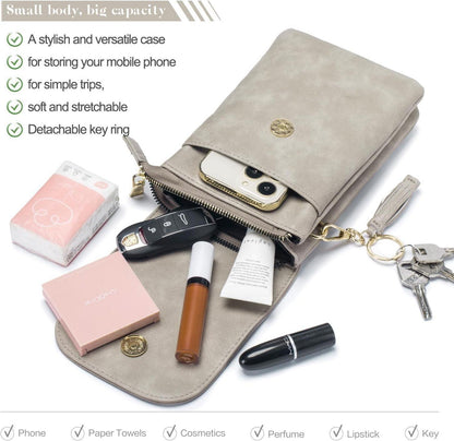Handy Umhängetasche Damen, Geldbörse Umhängen, PU Leder