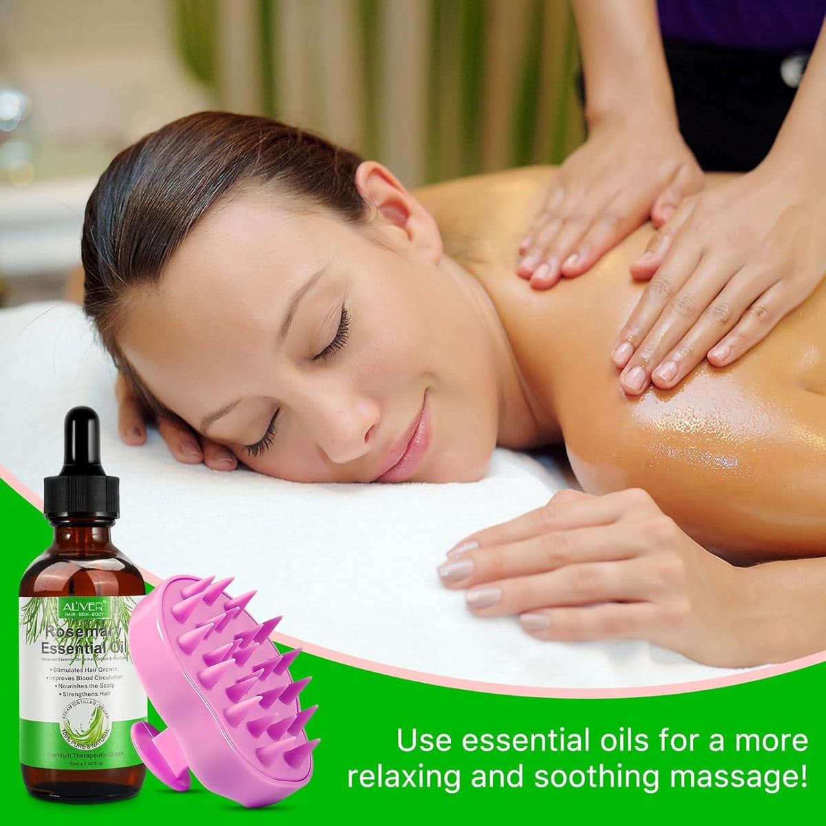 Bio Rosmarinöl Haarwachstum 60ml + Massagebürste für Wimpern Augenbrauen