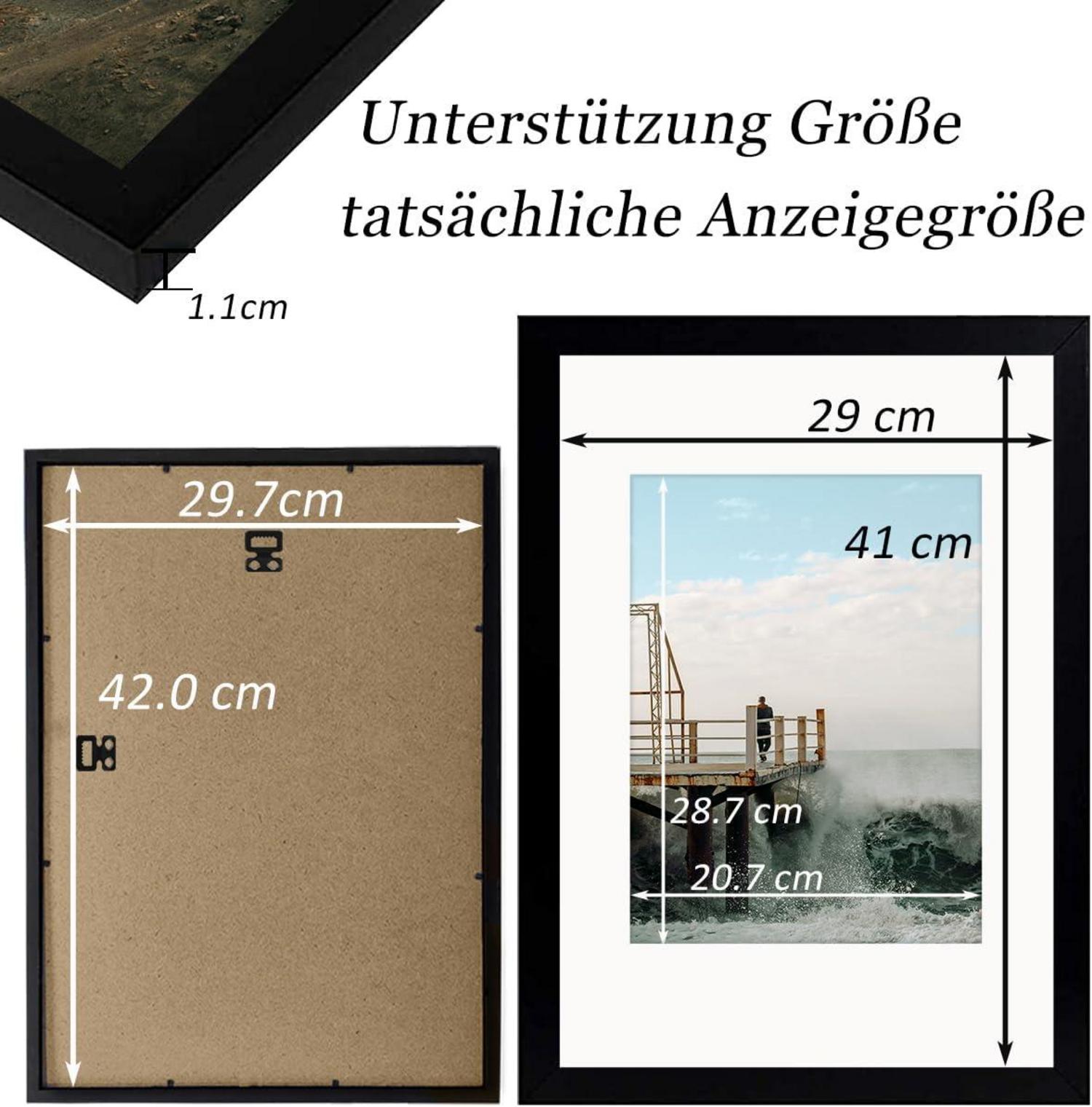 Bilderrahmen A3 Holz Weiße Passepartouts Display Erinnerungen
