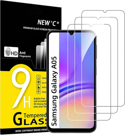 Panzer Schutzglas Samsung Galaxy A05 A05s 3er Set Displayschutz 9H