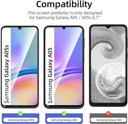 Panzer Schutz Glas Samsung Galaxy A05 A05s 3 Stück, 9H