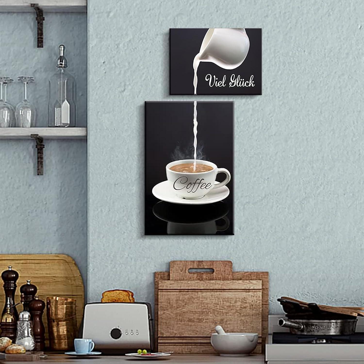 Moderne Schwarz-Weiß Küchenbilder mit Rahmen 20x30 cm, 30x40 cm