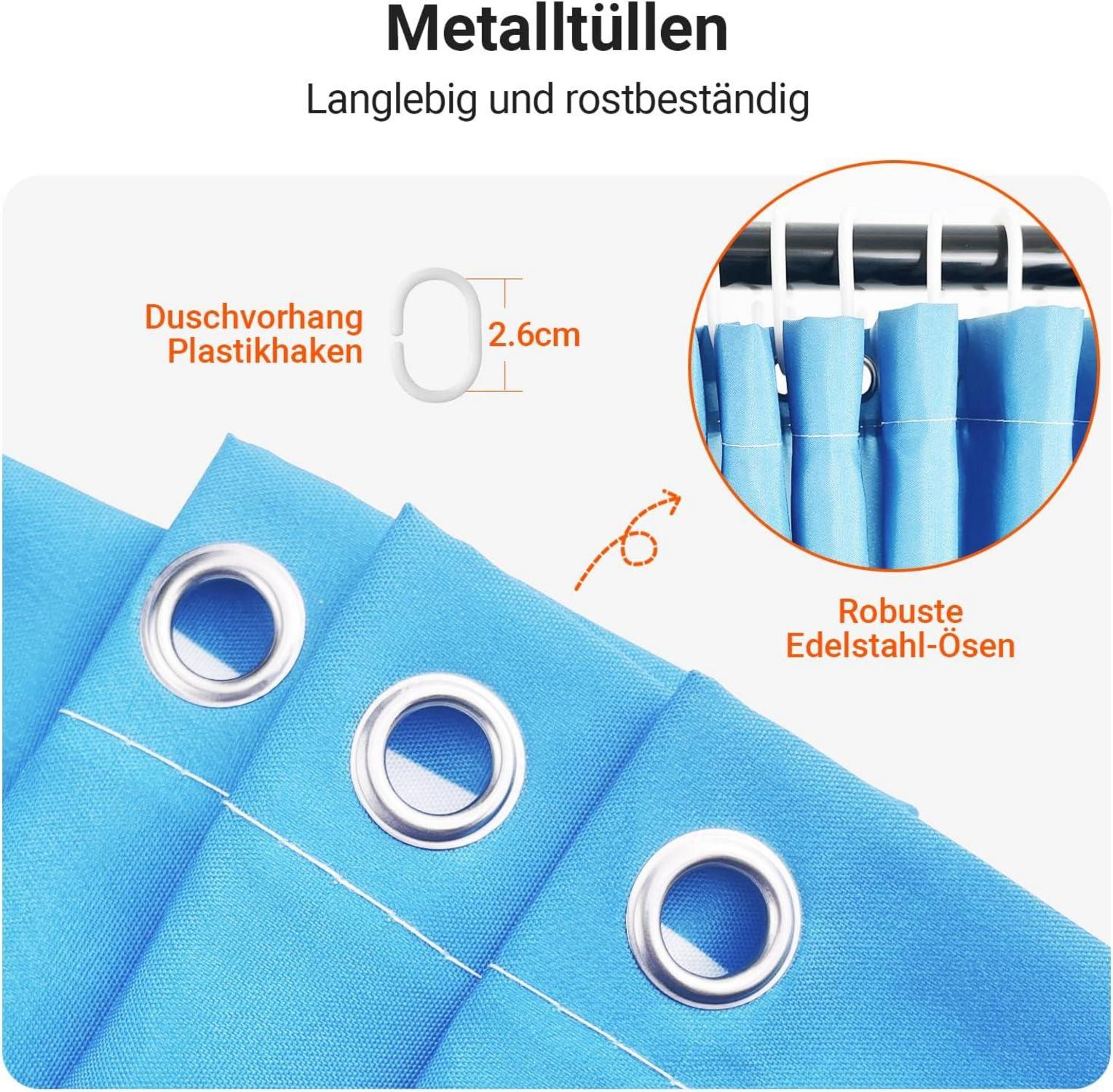 Duschvorhang 120x200cm Kieswüste Antischimmel Textil Wasserabweisend Waschbar Polyester Badevorhang