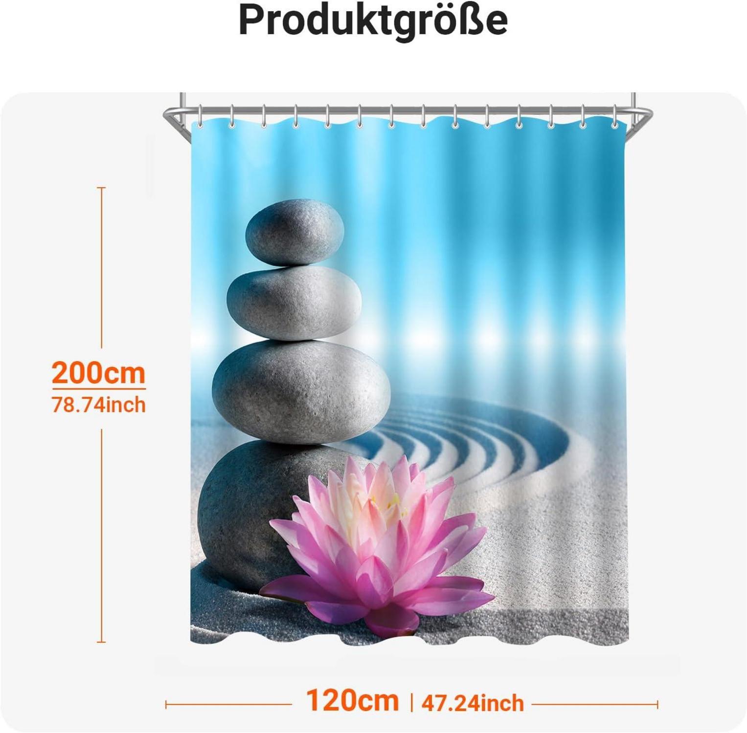Duschvorhang Kieswüste Antischimmel 120x200cm 8 Ösen Badezimmer H200 x
