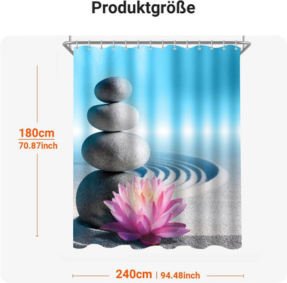 Duschvorhang Kieswüste 240x180cm Antischimmel Polyester Stoff 16 Ösen Badezimmer