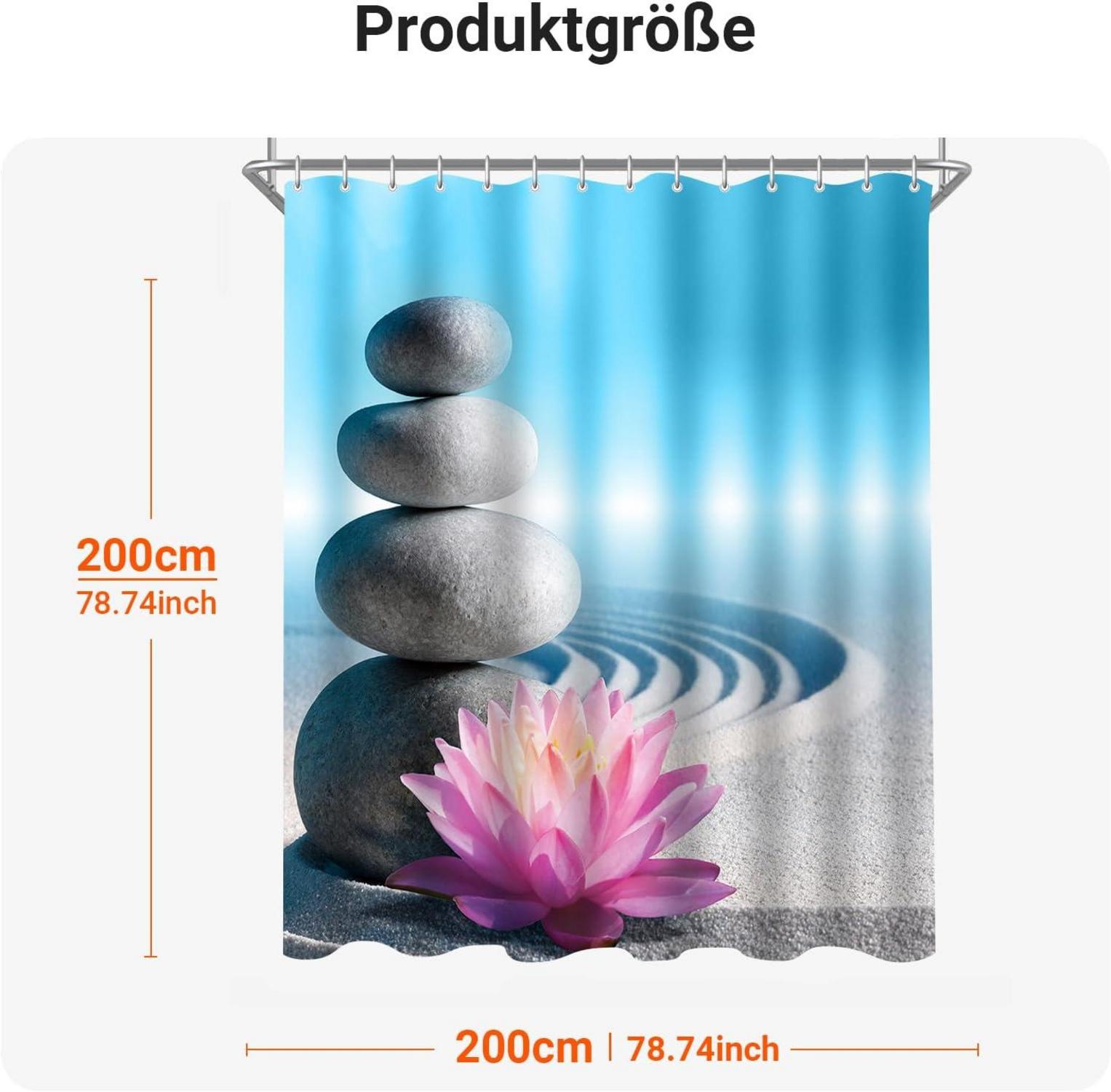 Duschvorhang Kieswüste 200x200cm Antischimmel Textil Wasserabweisend