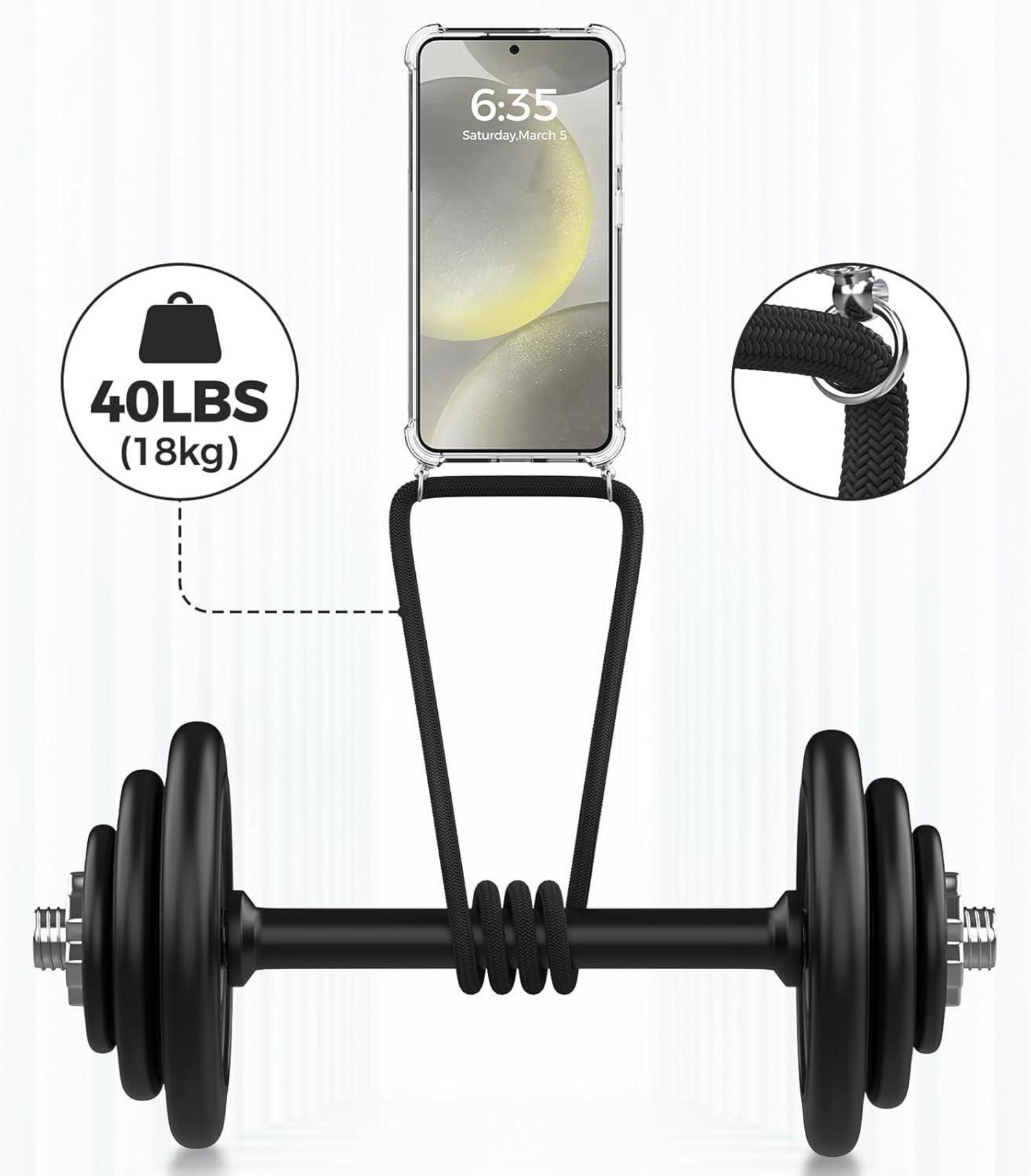 Caslord Handykette für Samsung Galaxy S24 Plus, Transparente Hülle mit Bands