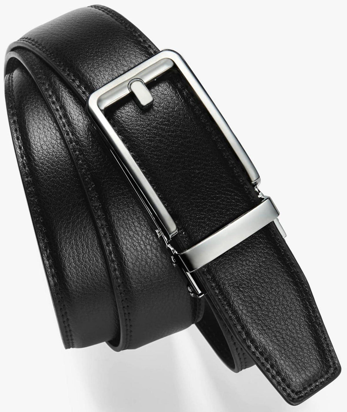 Herrengürtel Automatik Schließe Leder Schwarz 35mm Taille