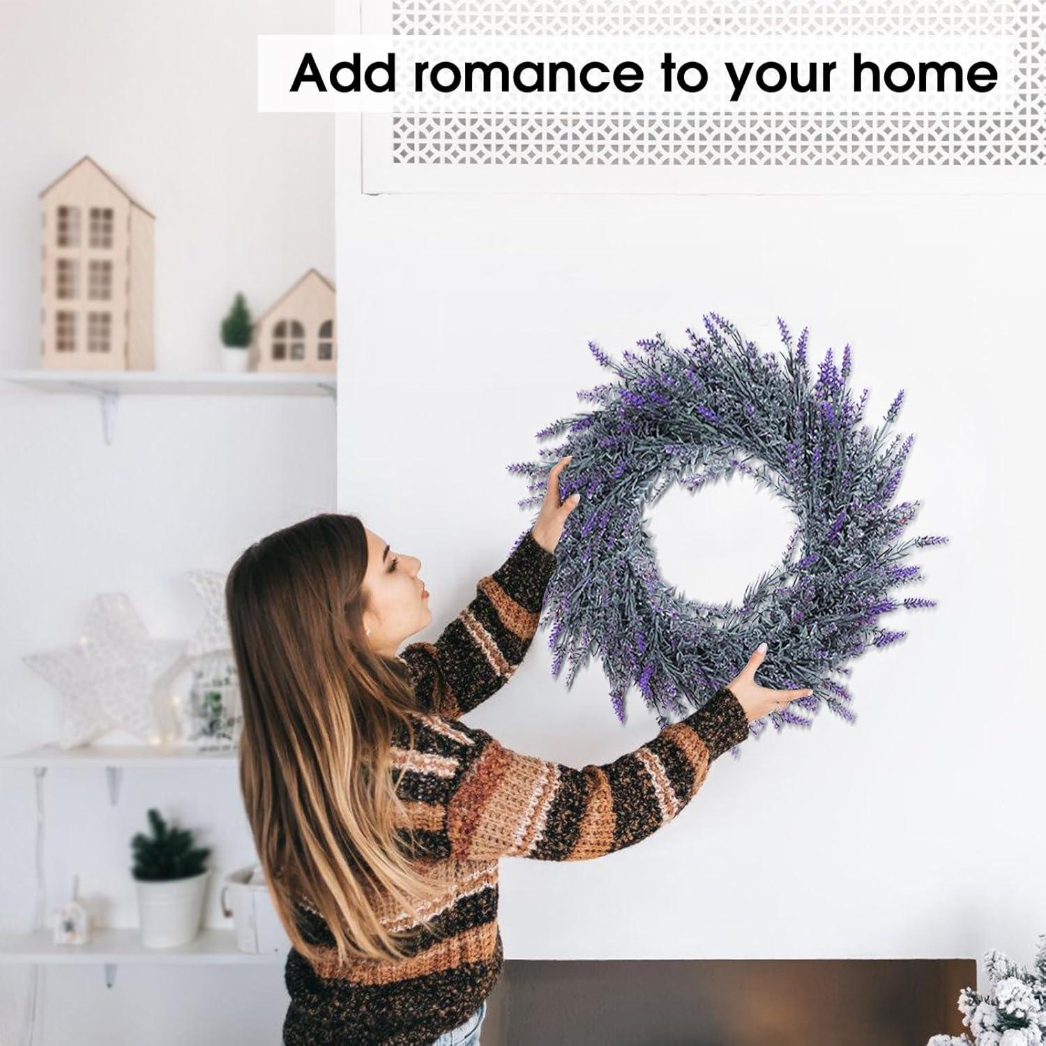 Lavendel-Kranz 48cm künstlicher Frühlings-Wandschmuck