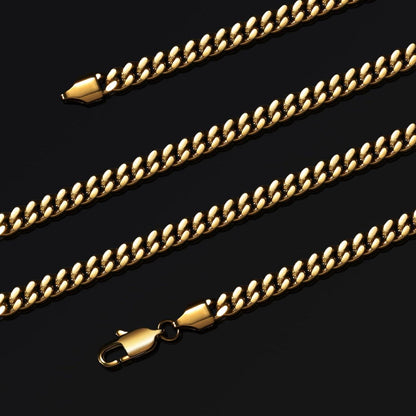Panzerkette Herren 18 Karat Vergoldet 4-6mm, Goldkette für Männer