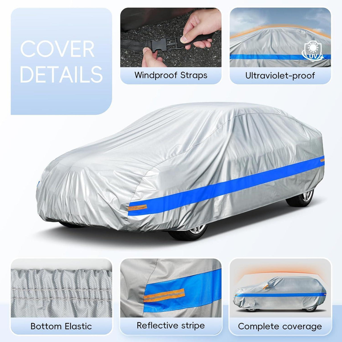 Wasserdichte Autoabdeckung A4 (470-490cm) für Camaro, Fusion & mehr