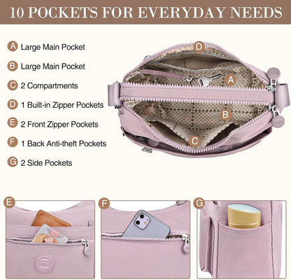 VOBUKE Umhängetasche Damen Wasserdicht Nylon Crossbody Bag