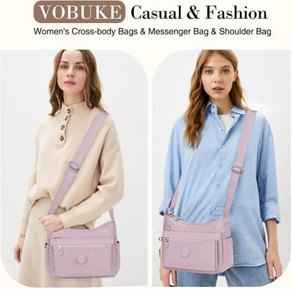Umhängetasche Damen Wasserdicht Nylon Crossbody Bag Mittelgroß 10