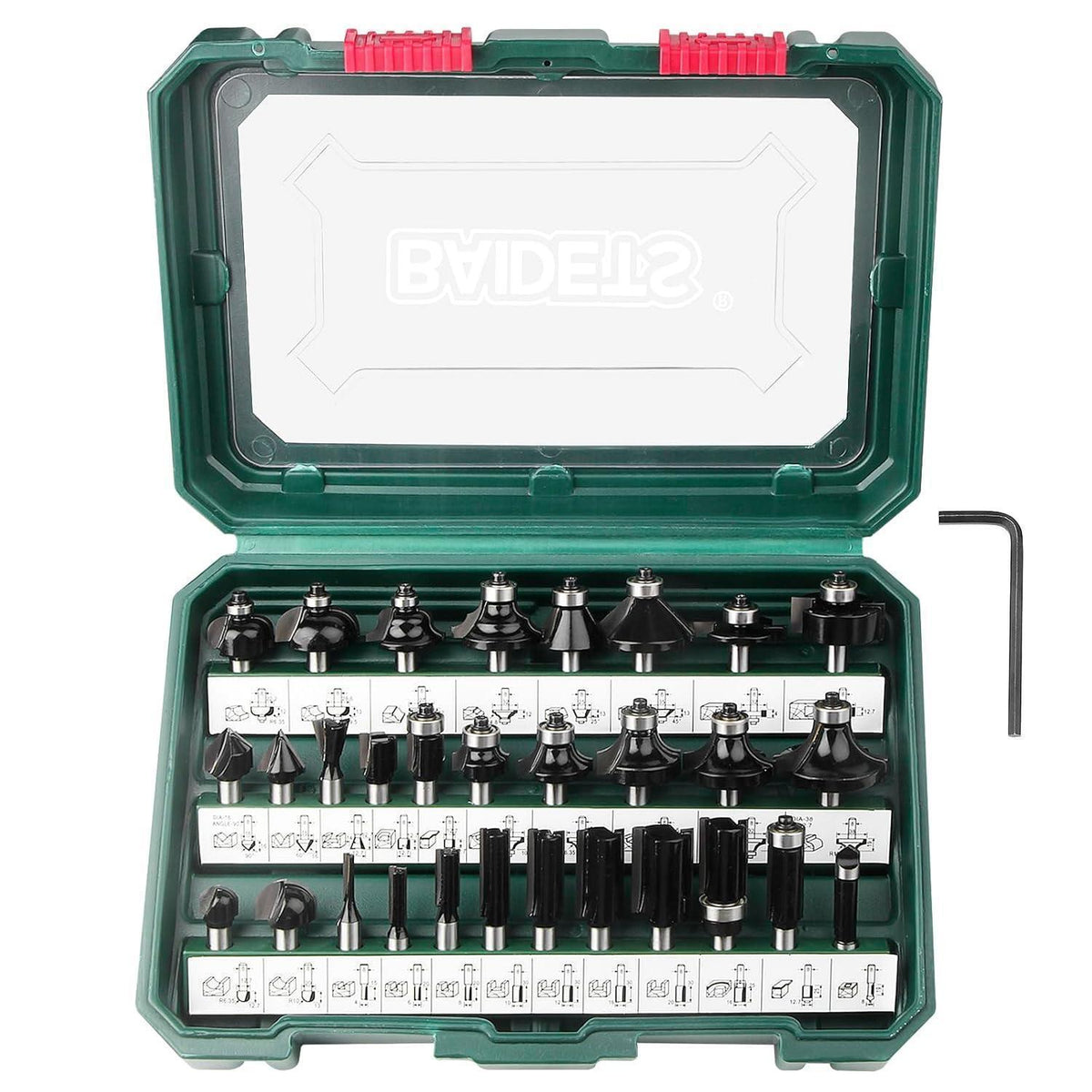 30tlg. Fräser Set für Holz mit 8mm Schaft und Aufbewahrungsbox