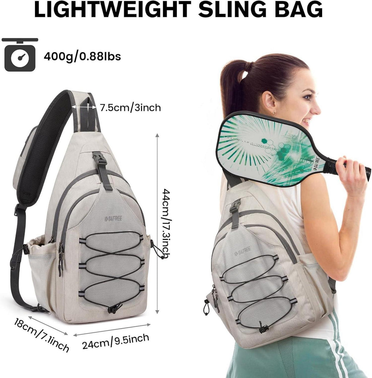 Sport-Schultertasche Pickleballtasche Brusttasche Sling Bags Herren