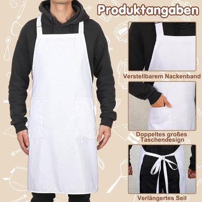 Kochschürze und Kochmütze Set mit Taschen, wasserdicht, verstellbar
