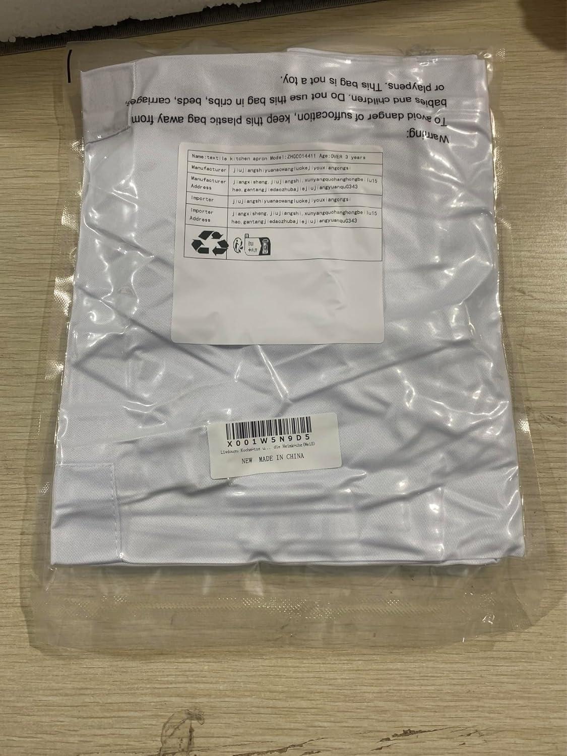 Kochschürze und Kochmütze-Set mit verstellbarer Schürze und elastischer Mütze