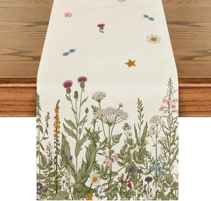 Tischläufer Artoid Mode Antike Kräuter Wilde Blumen 40x100 Beige