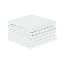 6er Set Weiße Baumwoll-Stofftaschentücher für Herren - 40x40cm