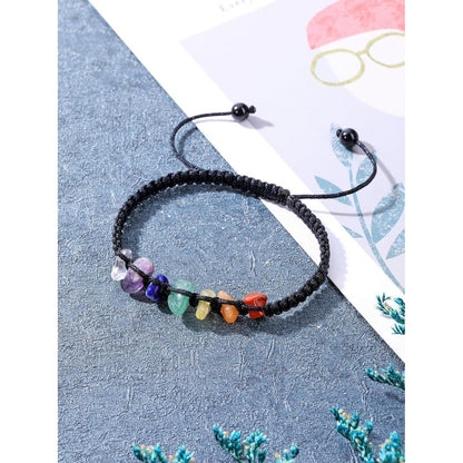 7 Chakra Armband mit Schmucksteinen, verstellbar für Damen und Herren