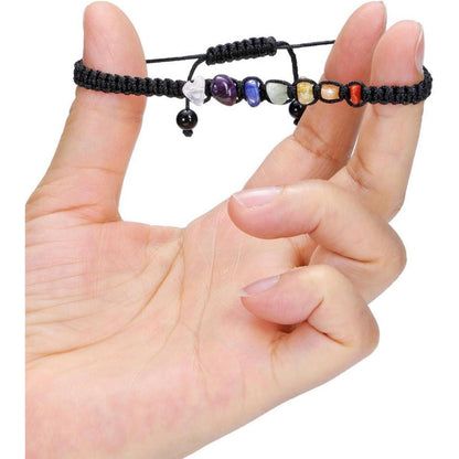 7 Chakra Armband mit Schmucksteinen, verstellbar für Damen und Herren