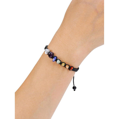 7 Chakra Armband mit Schmucksteinen, verstellbar für Damen und Herren