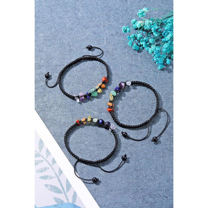 7 Chakra Armband mit Schmucksteinen, verstellbar für Damen und Herren