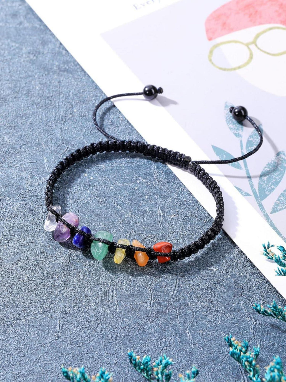 Chakra Armband mit 7 Chakra Steinen Heilstein Yoga Healing