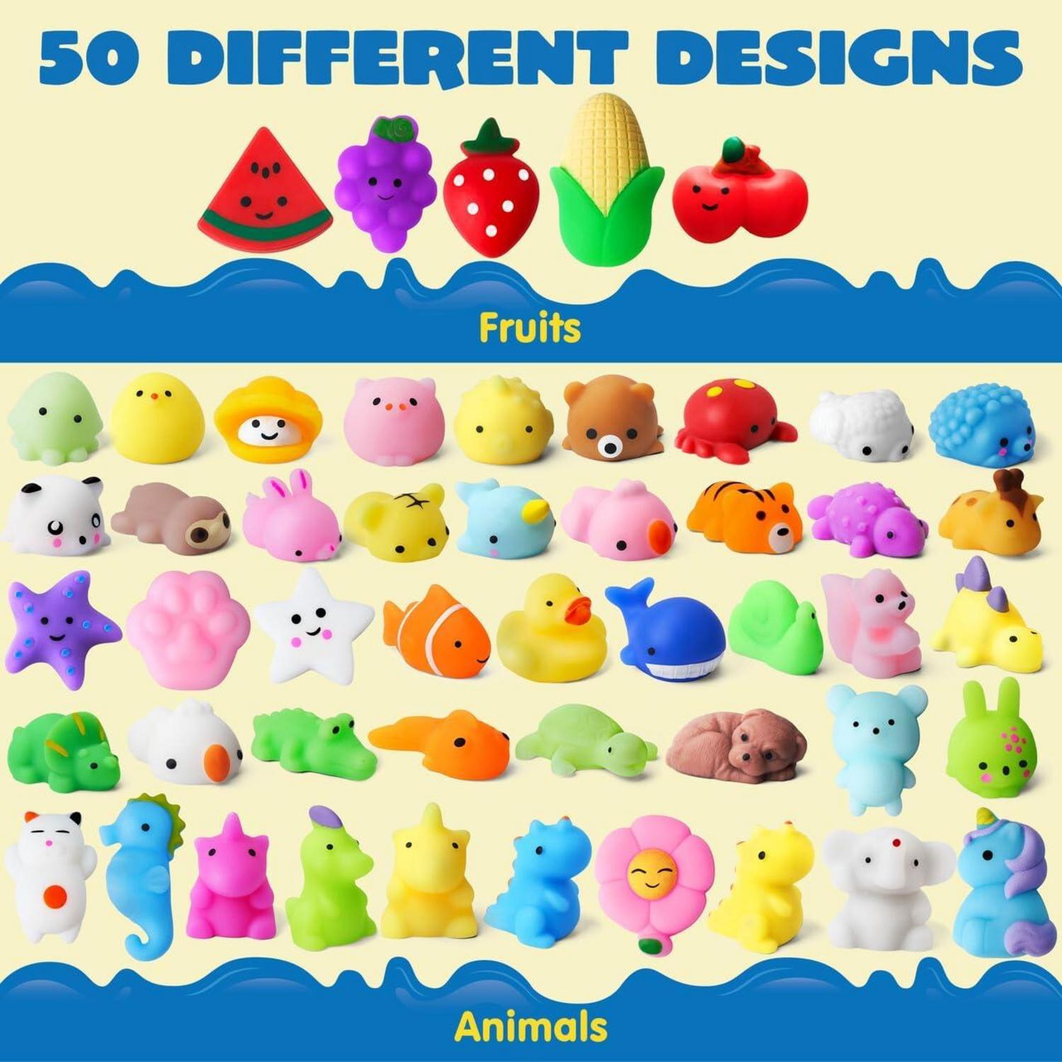 50er Pack Mini Mochi Squishy Spielzeug Set Stressabbau Kawaii Goodie
