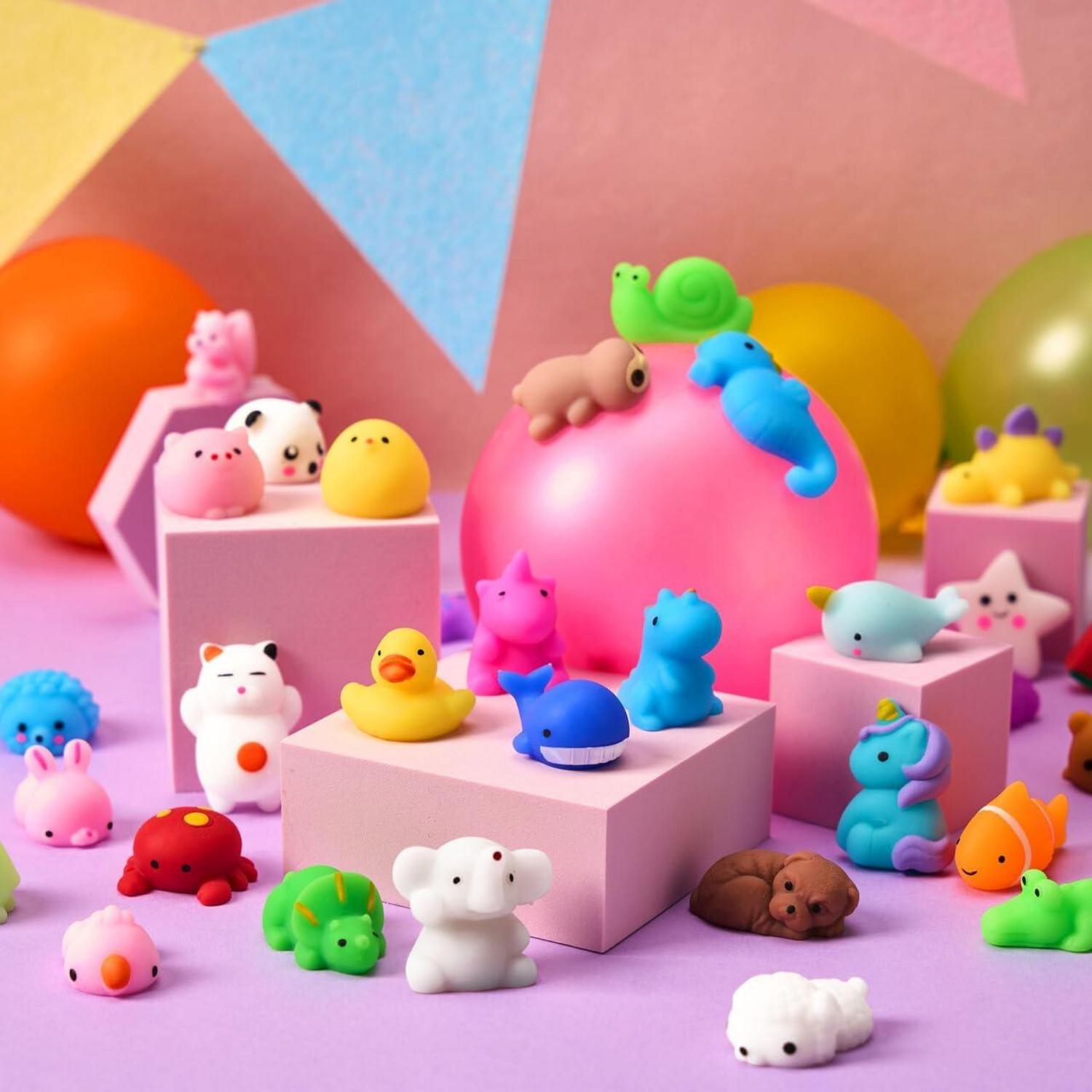 50er Pack Mini Mochi Squishy Spielzeug Set Kinder Stressabbau Füller Box