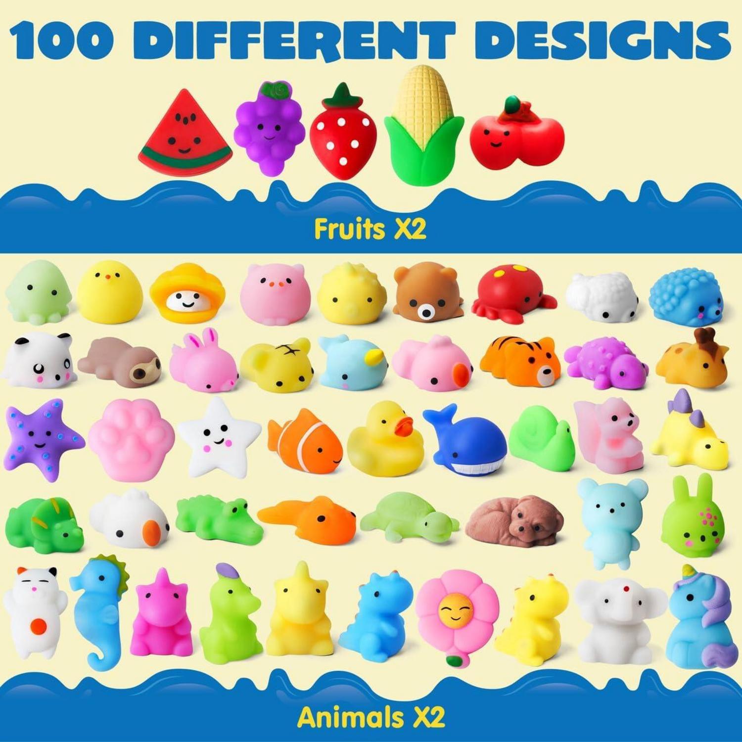 100er Pack Mini Mochi Squishy Spielzeug Stressabbau Set