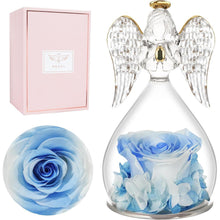 Engel Ewige Rose Figur Geschenkbox Weiß Blau Mutter