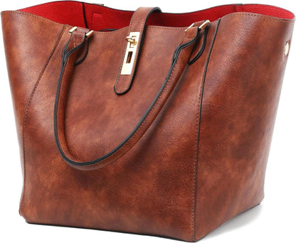 Große Damen Shopper Handtasche Leder Schultertasche Henkeltasche
