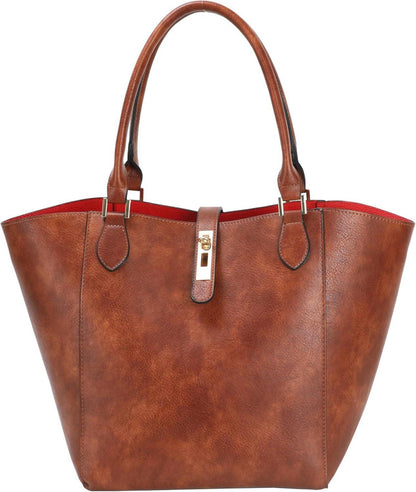 Große Damen Shopper Handtasche aus Leder