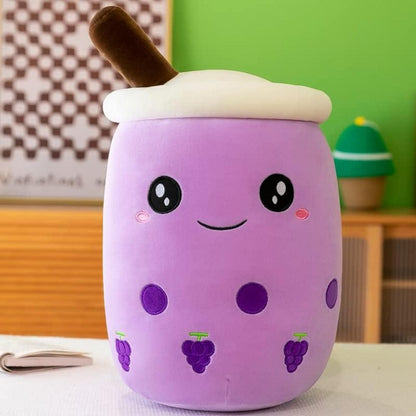 Bubble Tea Plüschkissen Stofftier Boba Tea Kuscheltier Lila