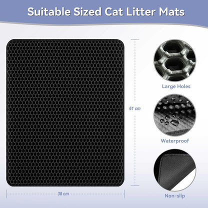 Katzenklo Matte 61x38cm Honeycomb Double Layer Schwarz