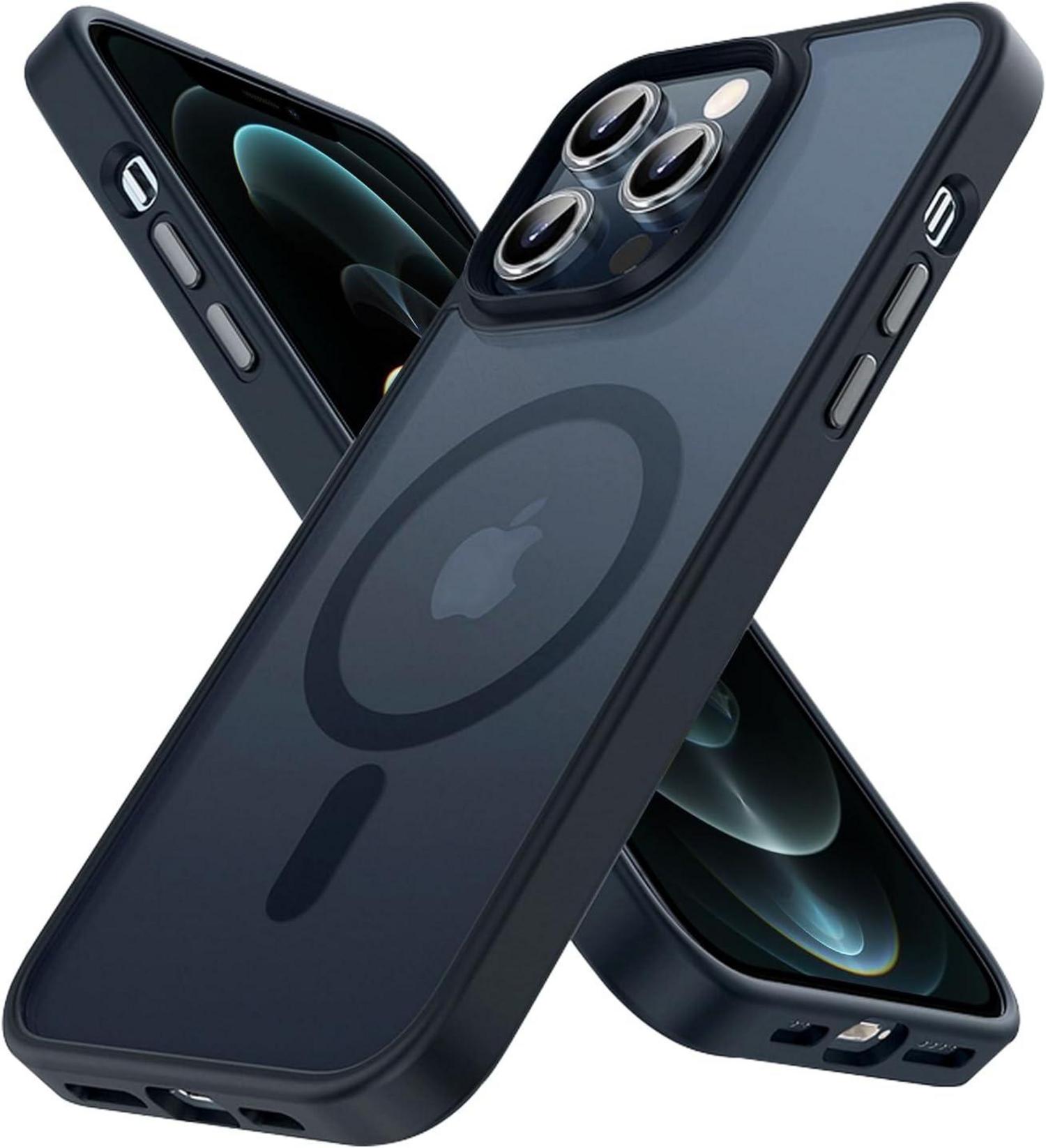Magnetische Handyhülle für iPhone 12 Pro MagSafe Schutz Schwarz