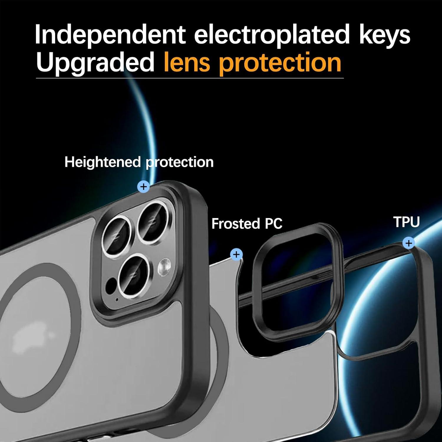 S. Tedazo Magnetische Hülle für iPhone 12/12 Pro, Kompatibel mit MagSafe, Schwarz