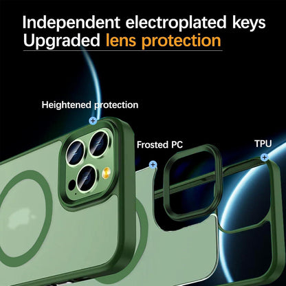 Magnetische Hülle für iPhone 15 Pro Max Grün - Stoßfestes, durchscheinendes Design