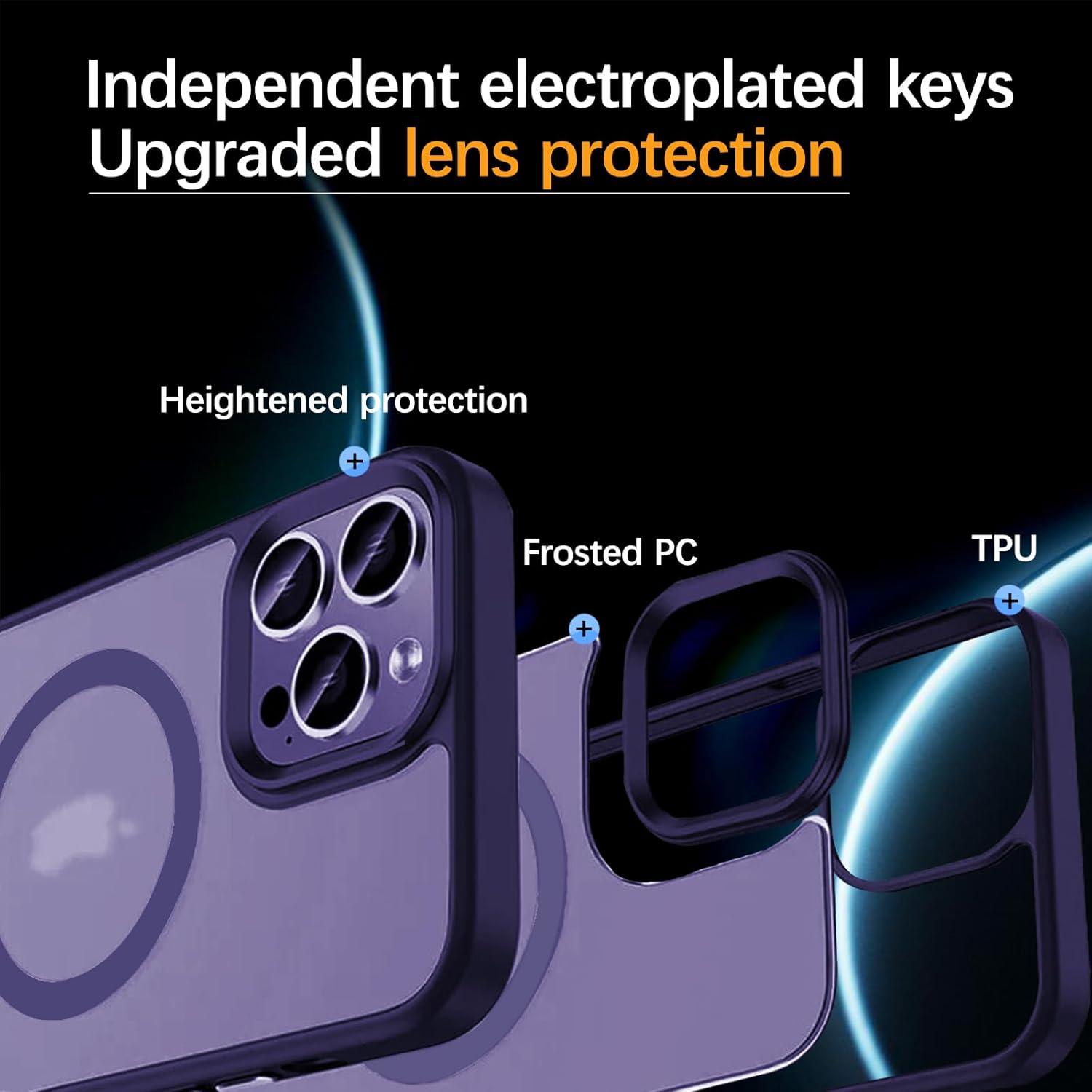 iPhone 15 Pro Max Magnetische Hülle MagSafe Stoßfest Lila