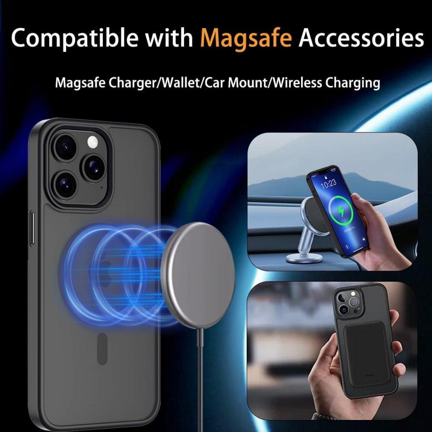Hülle für iPhone 12 Pro Max MagSafe Militärischer Schutz Schwarz