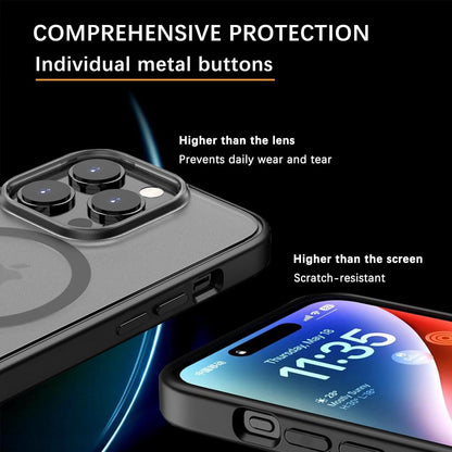 iPhone 14 Pro Magnetische Hülle MagSafe Militärischer Schutz Schwarz