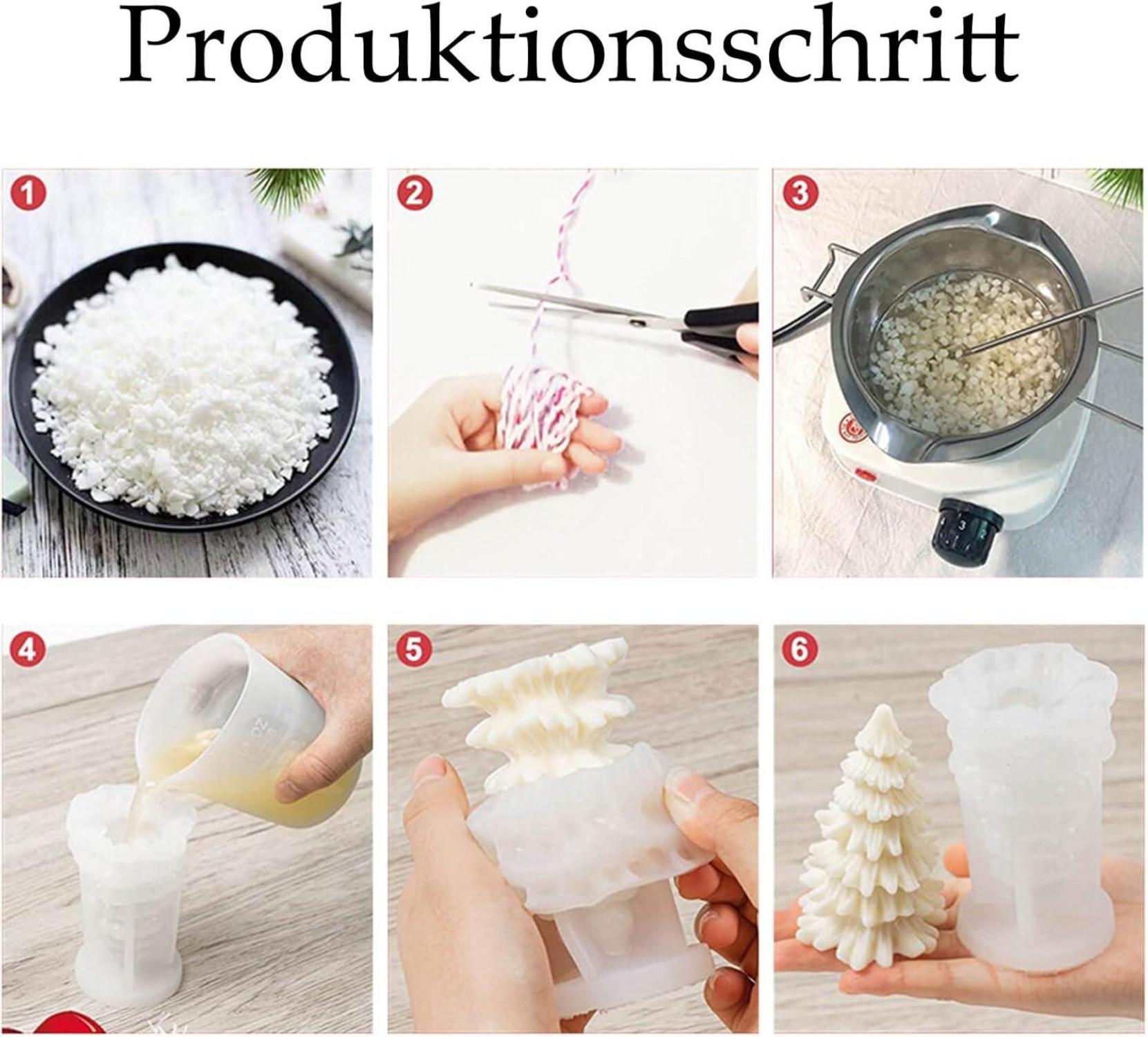2er Set Weihnachtsbaum Silikonform für Kerzen Seife DIY Dekoration