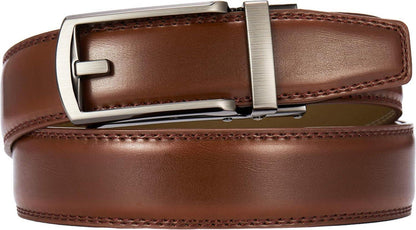 Herren Ledergürtel Automatik 30mm Business Anzug Braun 90-100cm