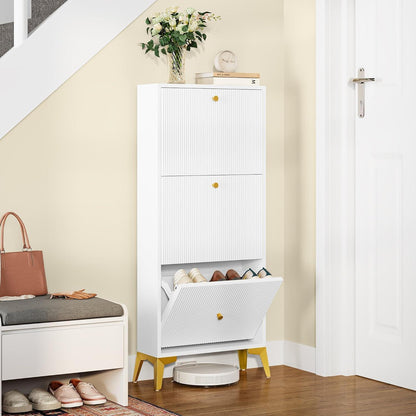 YITAHOME Schuhschrank mit 3 Klappschubladen und